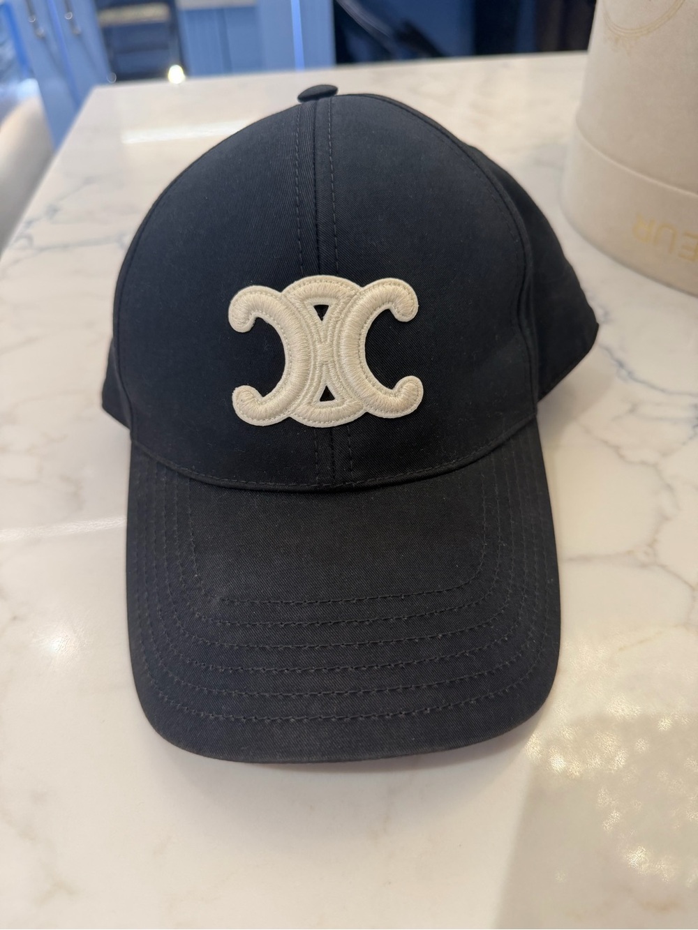 CELINE Triomphe Baseball Cap – Black – Size Small